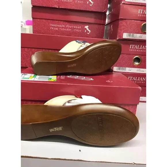 Italian shoemakers brand handmade 2” wedge sandals size 9 multi floral gems - Picture 3 of 6